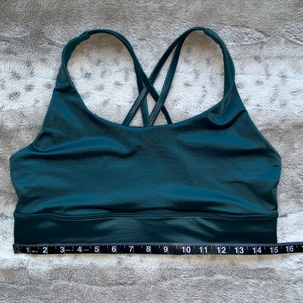 lululemon Energy Longline Bra Foil Medium Support, B-D Cups in Storm Teal - Picture 9 of 14